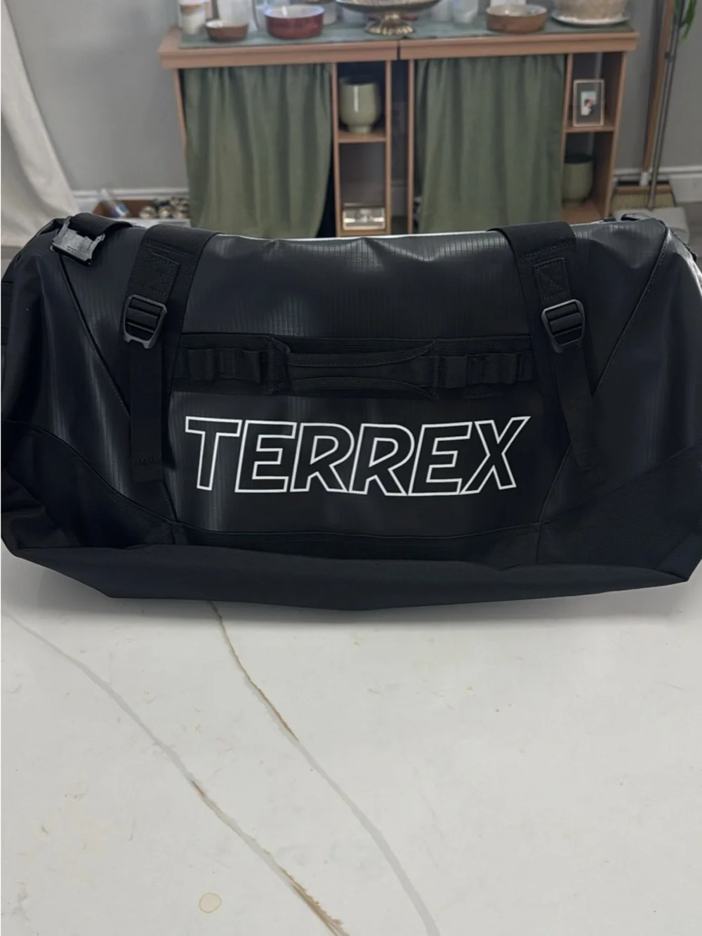 NWT Adidas Terrex Rain.RDY Expedition Duffle Bag Large Black 100L IC5652 Cordura